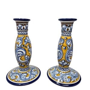 Miguel Angel Handmade & Painted Candle Holders Dela Cal Puente Spain Ceramics